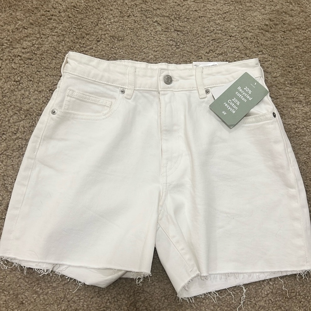 White High Waisted H&M denim shorts